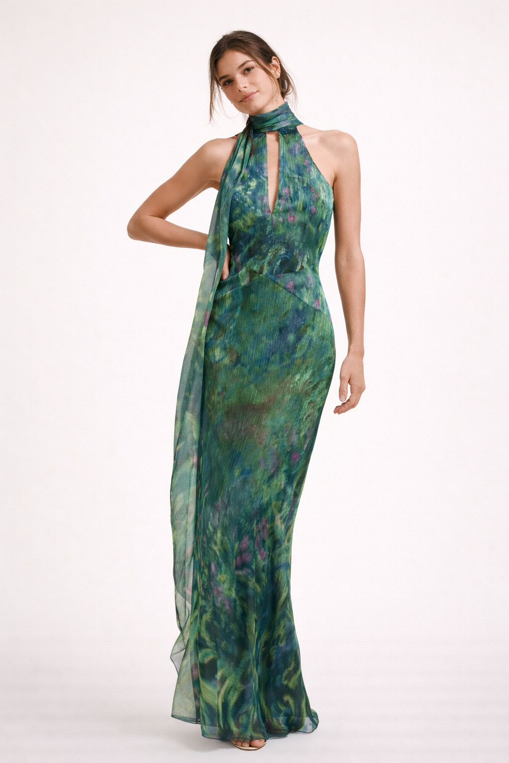 Abito Lungo Donna con Scollo Halter