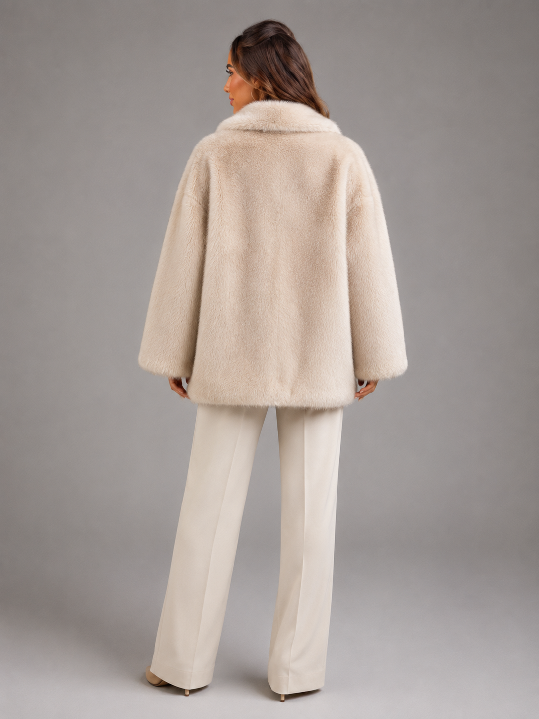 Cappotto Oversize Donna in Pelliccia Sintetica