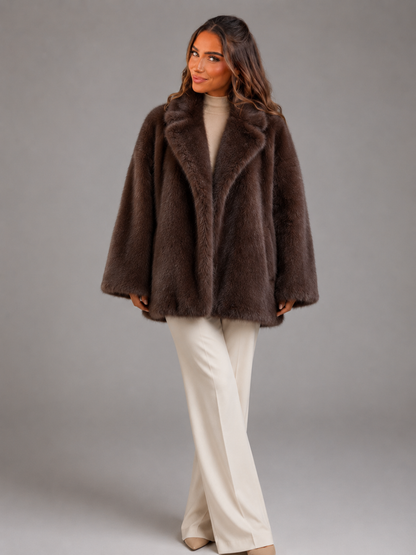 Cappotto Oversize Donna in Pelliccia Sintetica