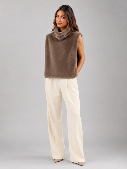 Gilet Donna Reversibile in Pelliccia Sintetica