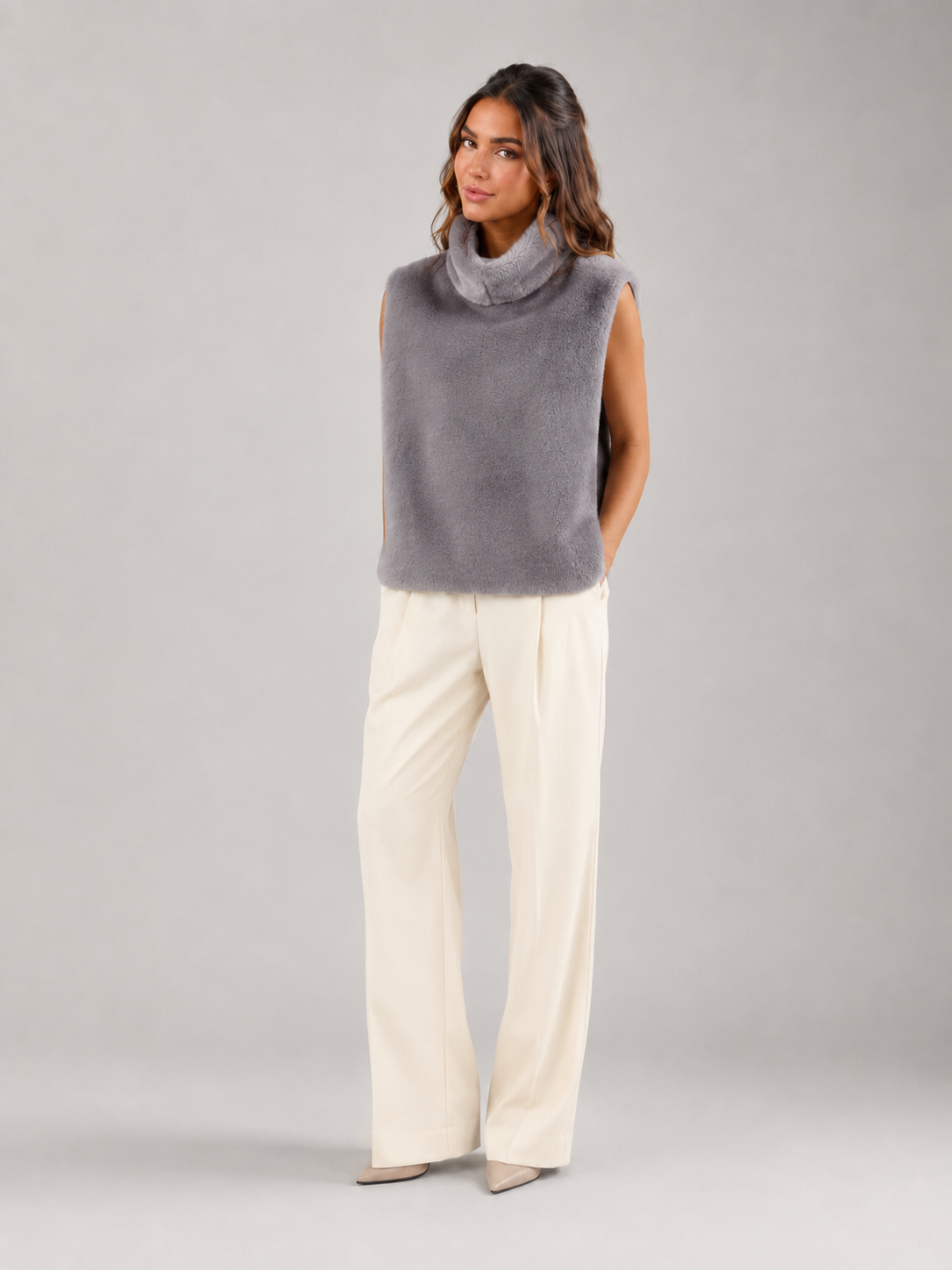 Gilet Donna Reversibile in Pelliccia Sintetica