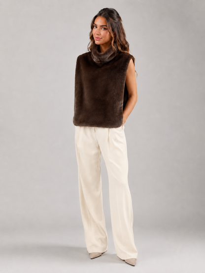 Gilet Donna Reversibile in Pelliccia Sintetica