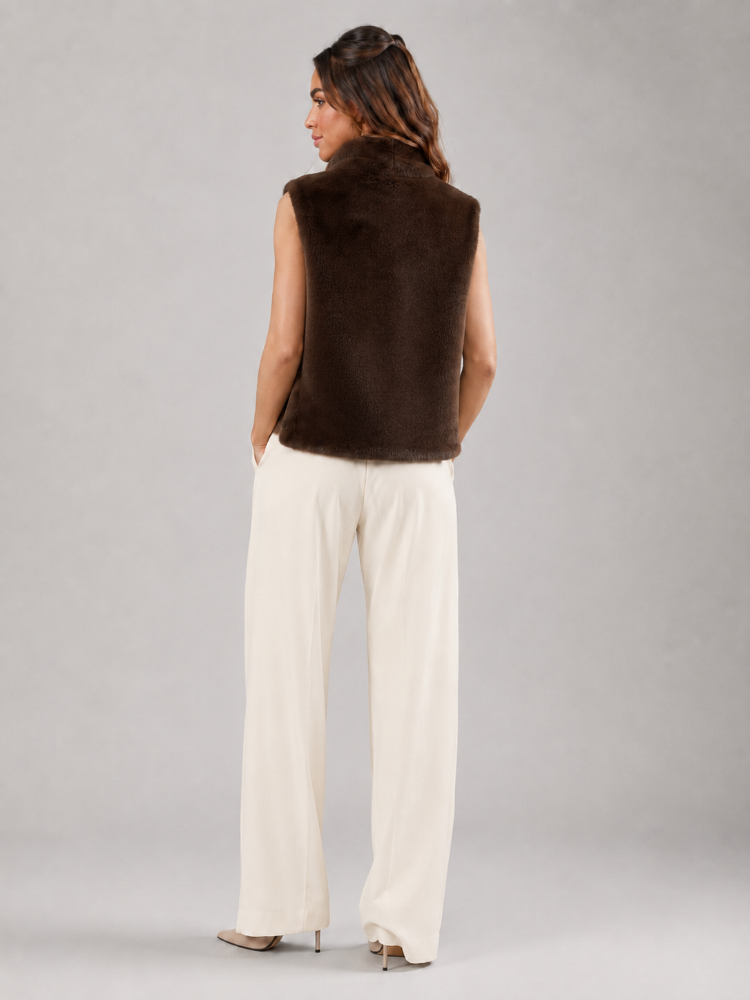 Gilet Donna Reversibile in Pelliccia Sintetica