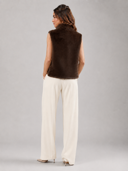 Gilet Donna Reversibile in Pelliccia Sintetica