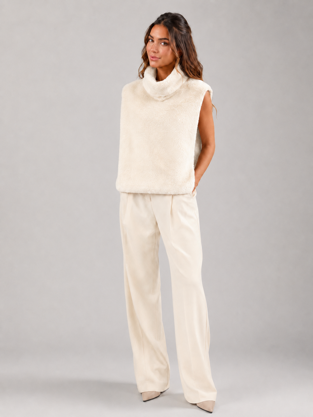 Gilet Donna Reversibile in Pelliccia Sintetica