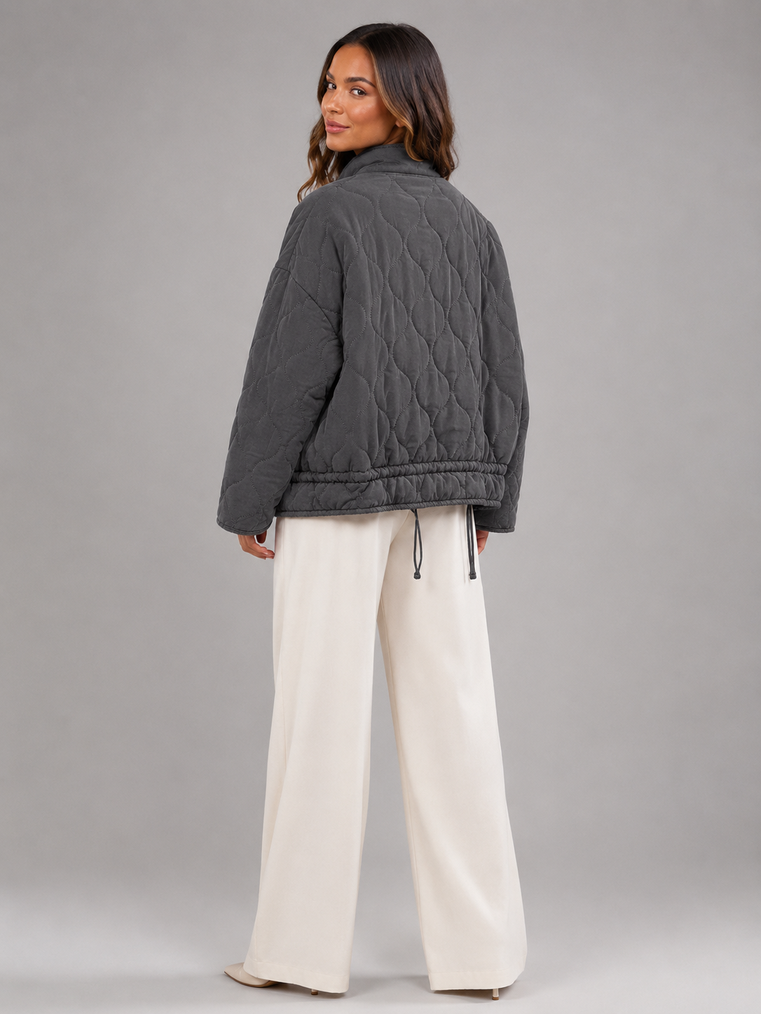 Giacca Utility Donna Trapuntata a Rombi