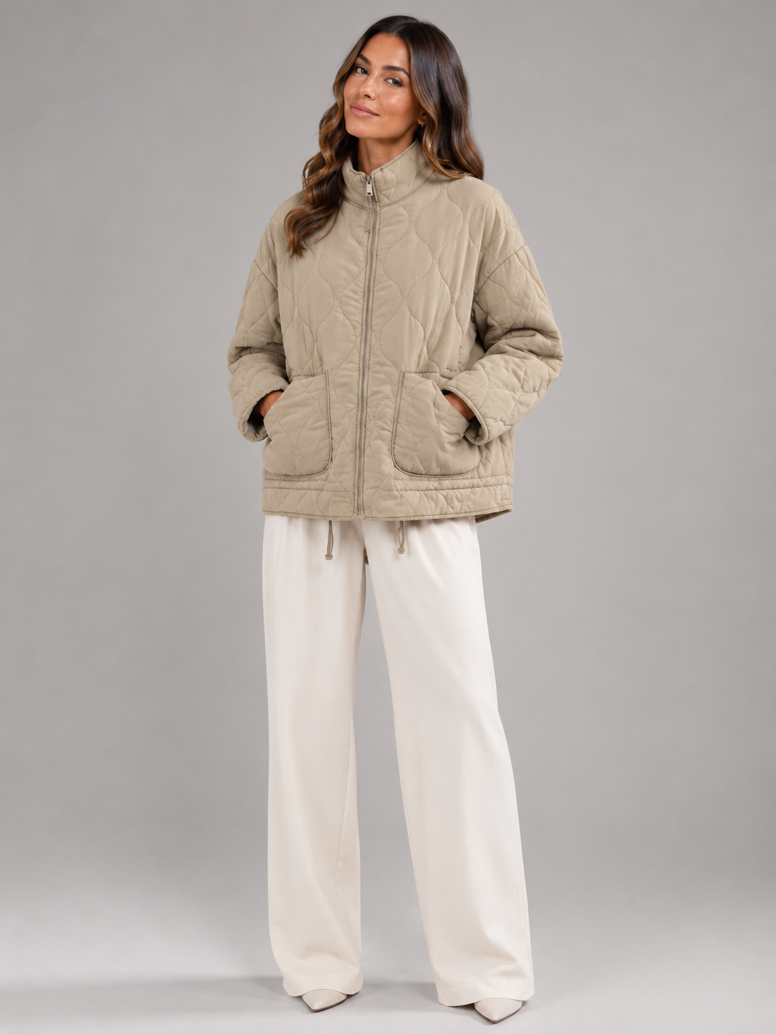 Giacca Utility Donna Trapuntata a Rombi