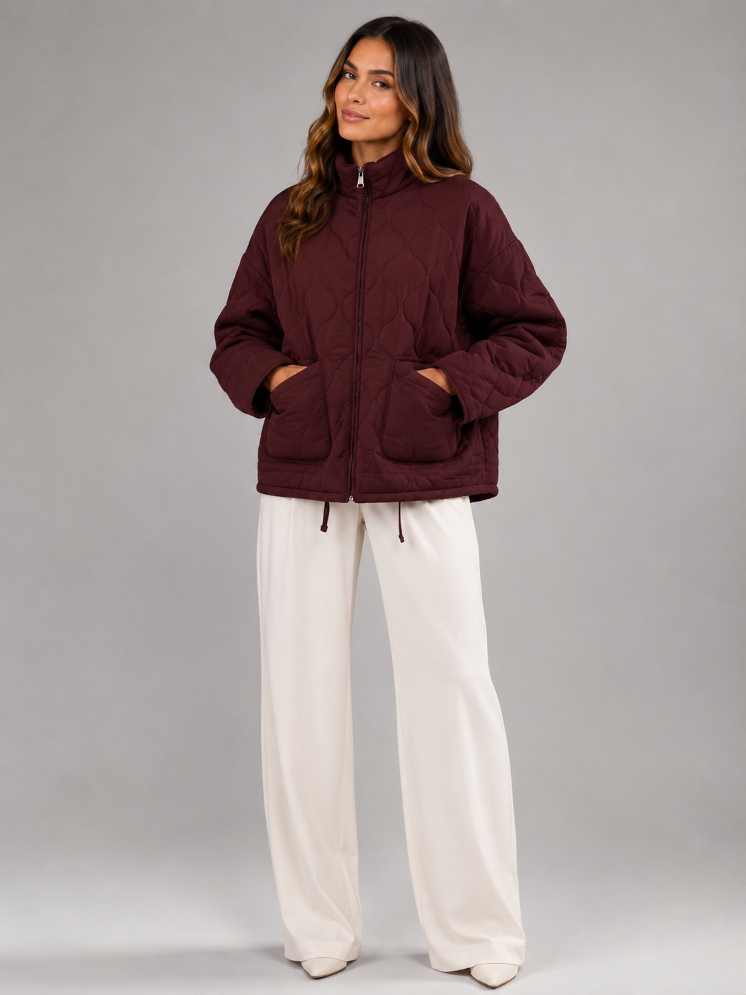 Giacca Utility Donna Trapuntata a Rombi