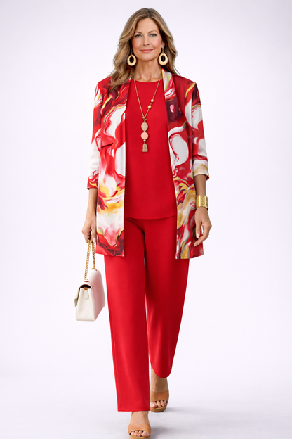 Giorgia | Completo Donna 3 Pezzi Rosso