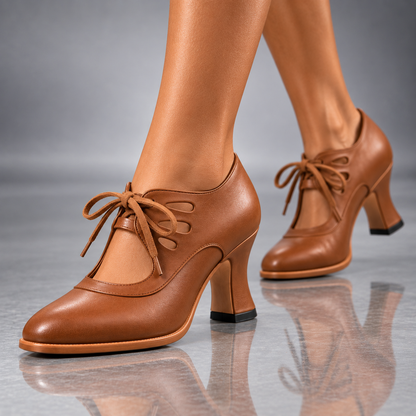 Audrey | Scarpe Donna con Tacco e Lacci in Pelle Autentica