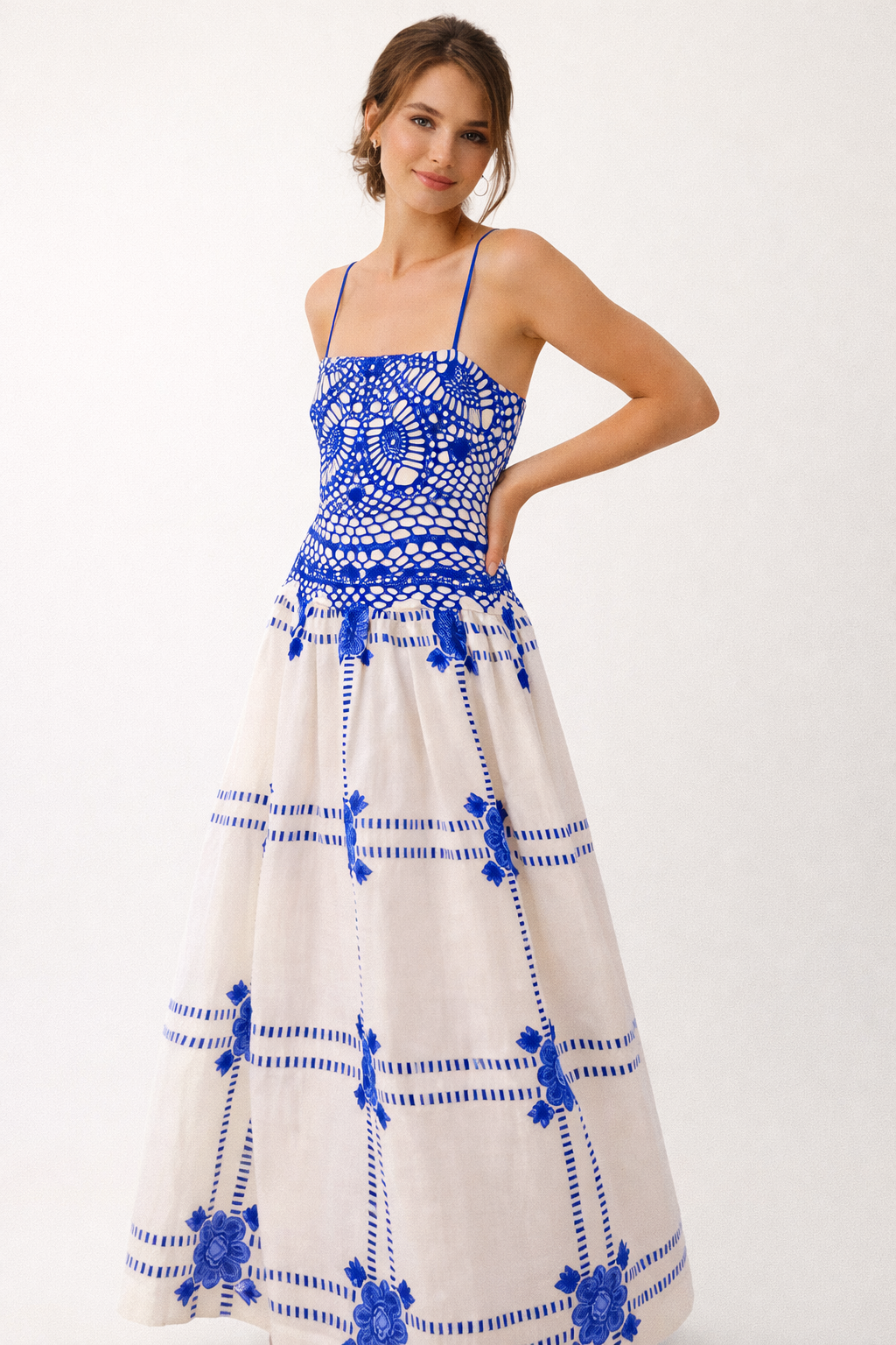 Abito Midi Donna Stampa Crochet