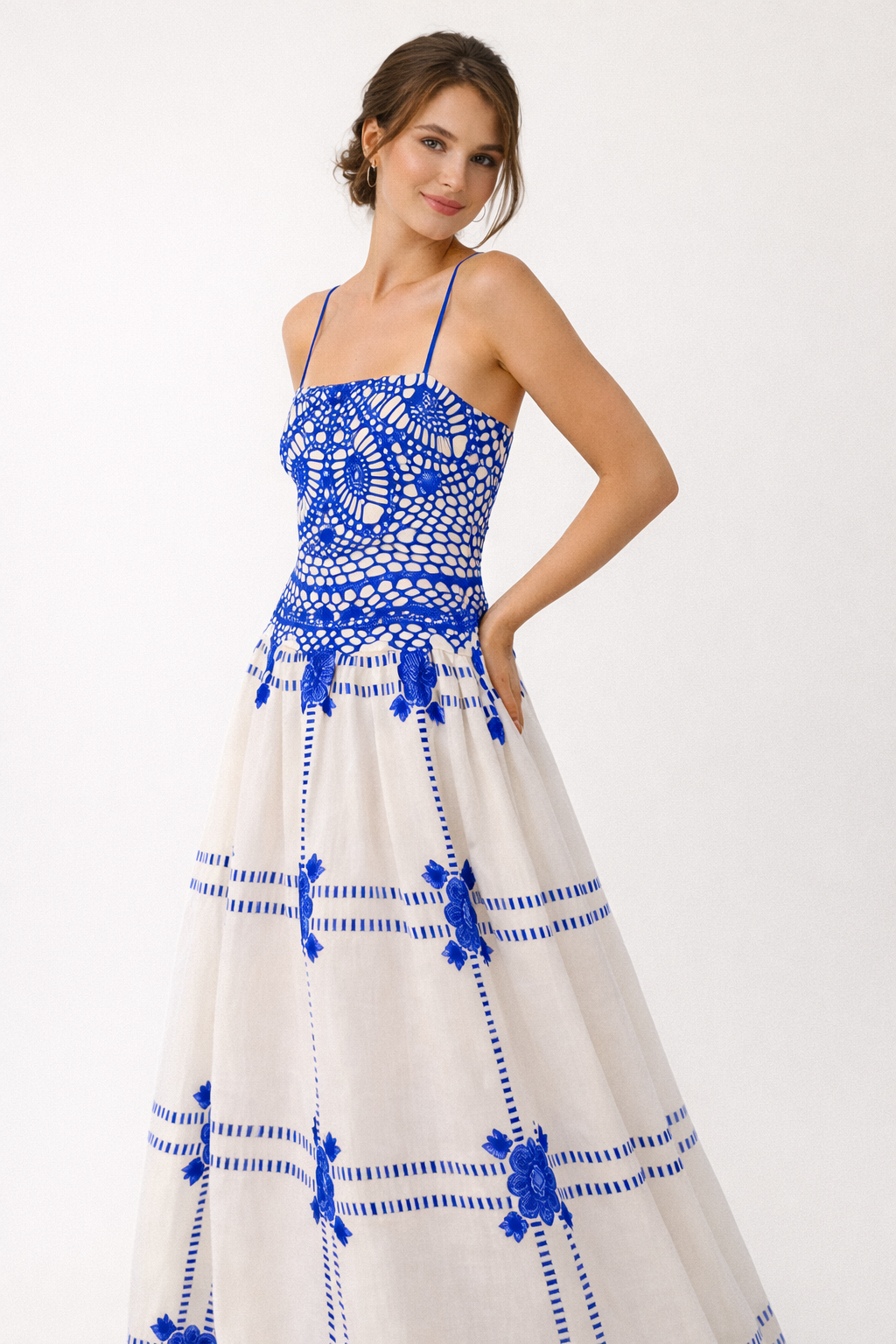 Abito Midi Donna Stampa Crochet