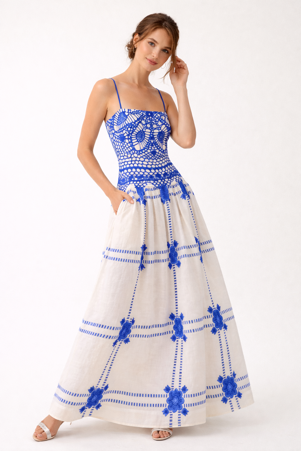 Abito Midi Donna Stampa Crochet