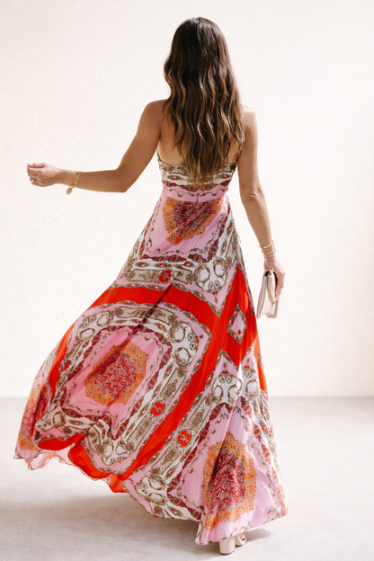 Abito Lungo Donna Boho con Scollo Halter