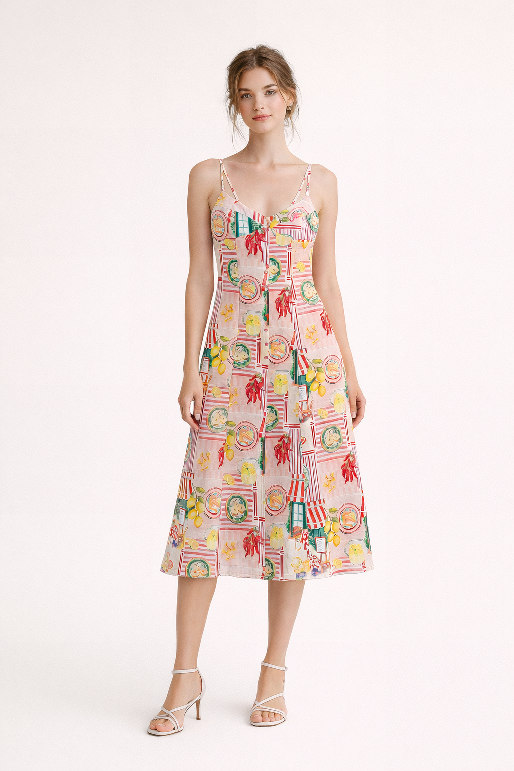 Abito Midi Donna Stampa Artistica