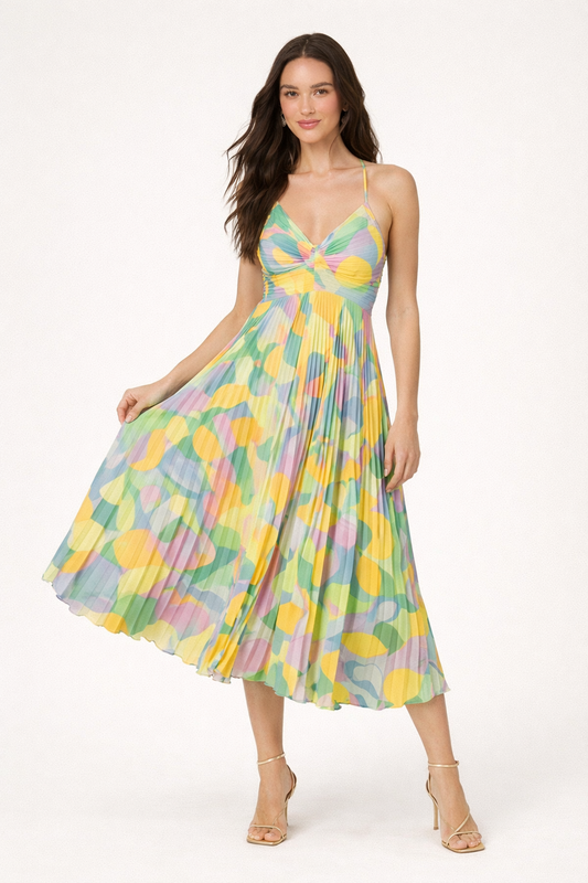 Abito Midi Donna con Bretelle Regolabili