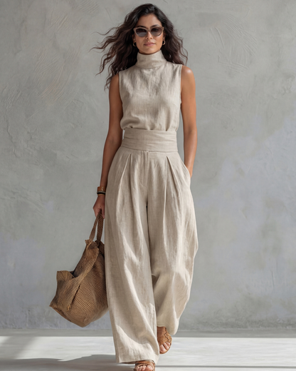 Ludovica | Completo Donna con Top a Collo Alto