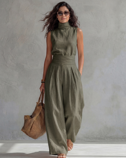 Ludovica | Completo Donna con Top a Collo Alto