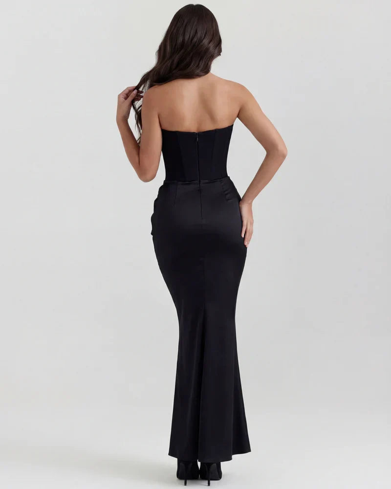 Abito Lungo Donna Corsetto Senza Spalline