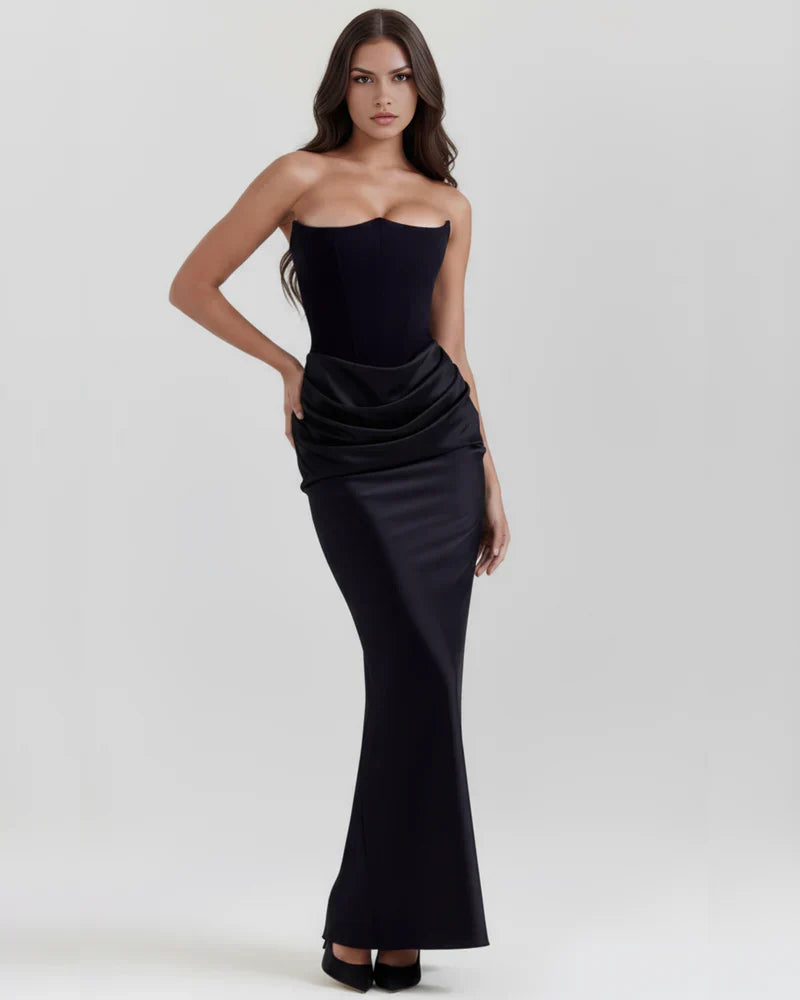Abito Lungo Donna Corsetto Senza Spalline