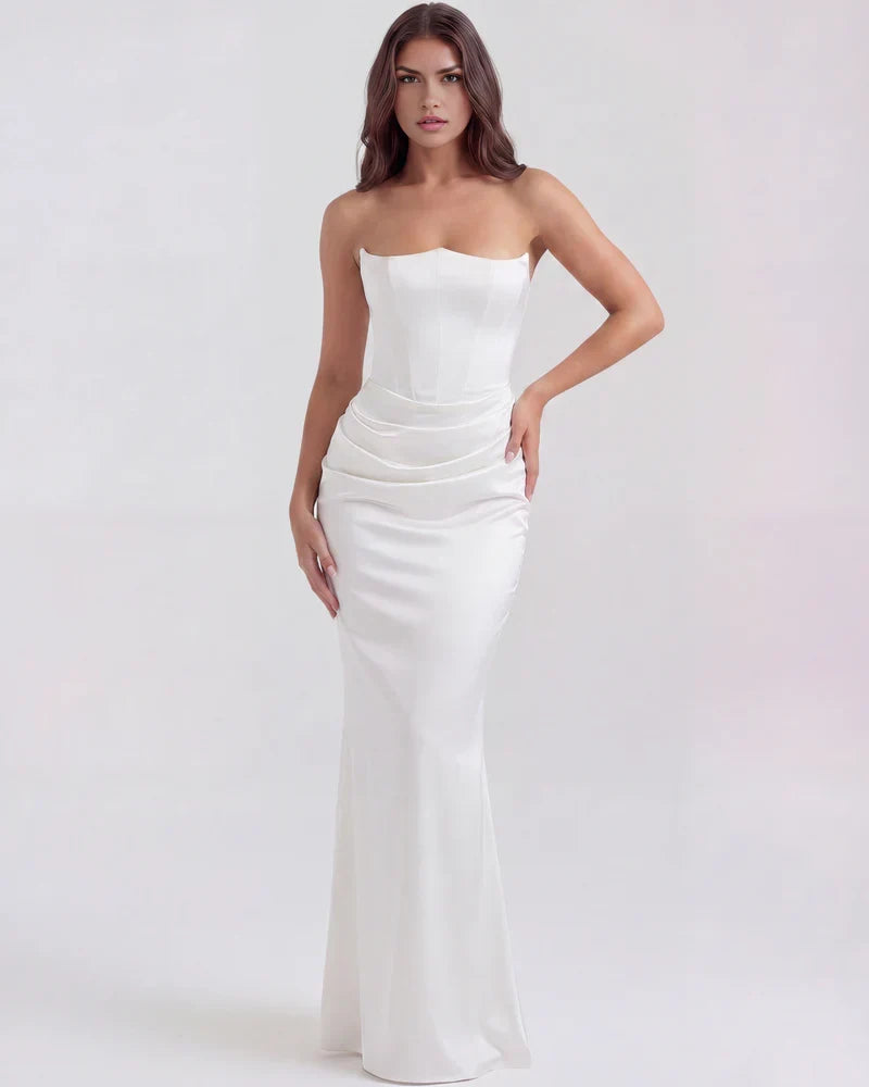 Abito Lungo Donna Corsetto Senza Spalline