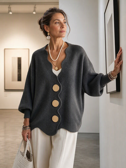 Mercedes | Cardigan Donna con Bottoni e Scollo a V