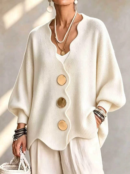 Mercedes | Cardigan Donna con Bottoni e Scollo a V