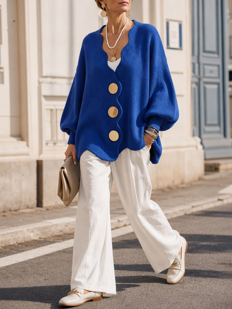 Mercedes | Cardigan Donna con Bottoni e Scollo a V