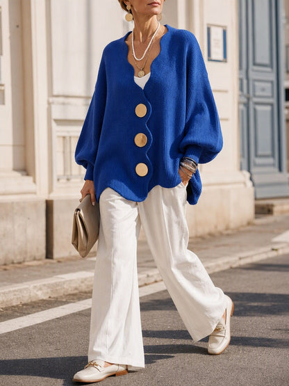 Mercedes | Cardigan Donna con Bottoni e Scollo a V