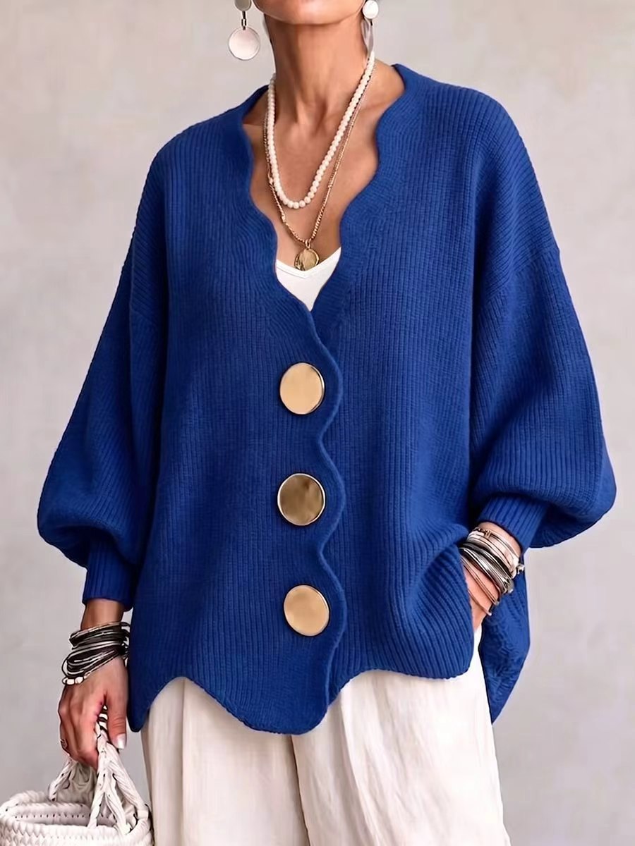 Mercedes | Cardigan Donna con Bottoni e Scollo a V