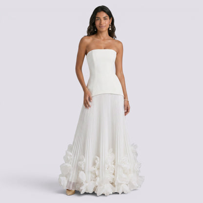Abito Lungo Donna con Scollo Bardot
