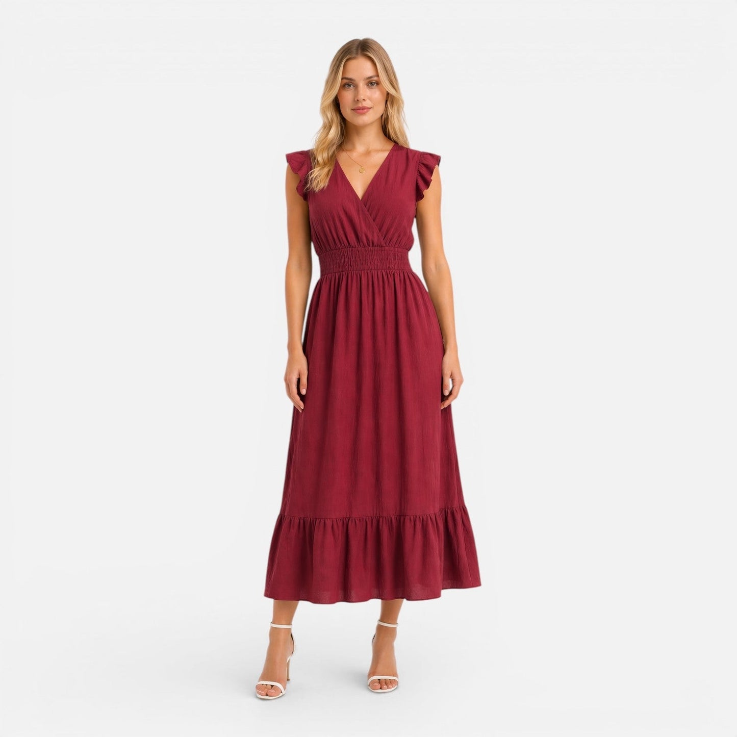 Abito Midi Donna in Cotone a Portafoglio