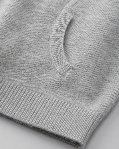 Maglione Uomo con Cappuccio in Lana Merino Full Zip Leggero