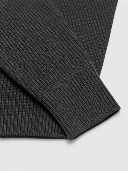 Maglione Polo Uomo in Maglia a Coste Maniche Lunghe