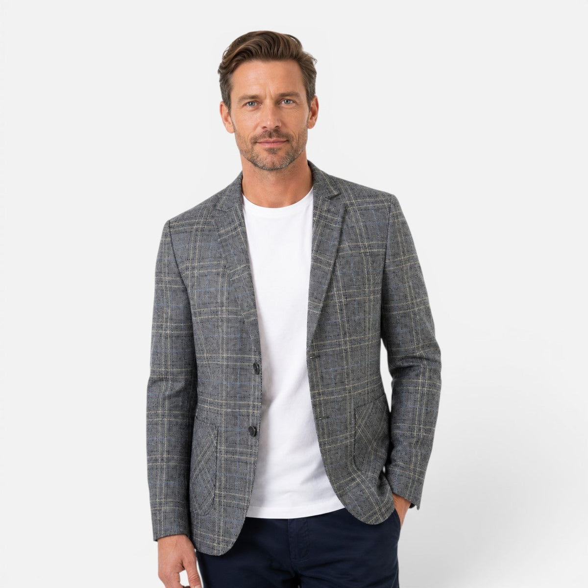 Blazer Uomo a Quadri Slim Fit