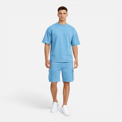 Completo Uomo T-Shirt e Pantaloncini Cargo Estivo Casual