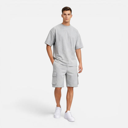 Completo Uomo T-Shirt e Pantaloncini Cargo Estivo Casual
