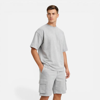 Completo Uomo T-Shirt e Pantaloncini Cargo Estivo Casual