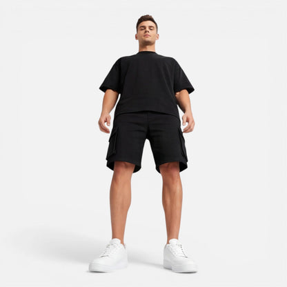 Completo Uomo T-Shirt e Pantaloncini Cargo Estivo Casual