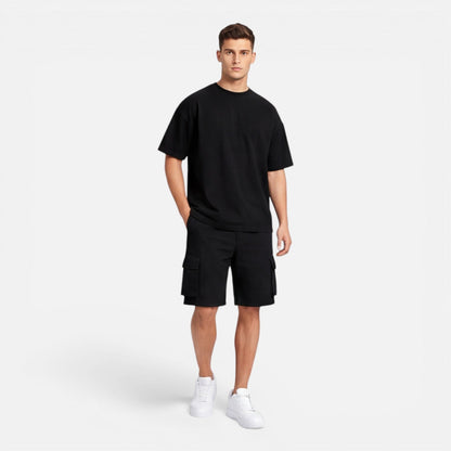 Completo Uomo T-Shirt e Pantaloncini Cargo Estivo Casual