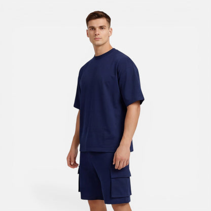 Completo Uomo T-Shirt e Pantaloncini Cargo Estivo Casual