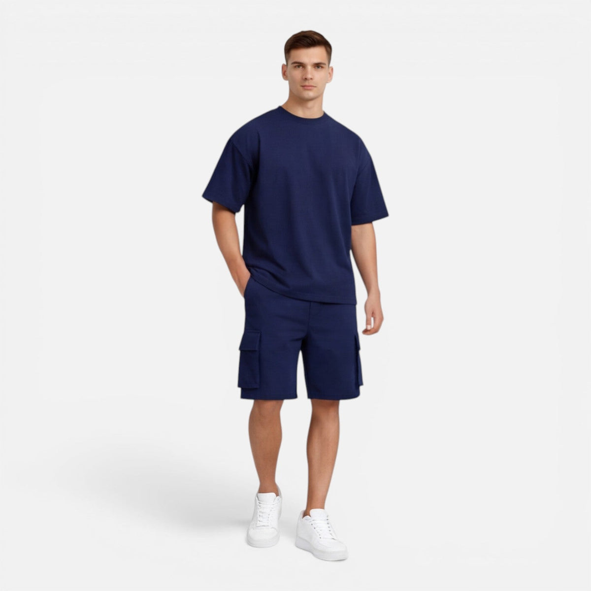 Completo Uomo T-Shirt e Pantaloncini Cargo Estivo Casual