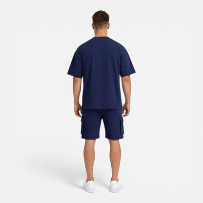 Completo Uomo T-Shirt e Pantaloncini Cargo Estivo Casual