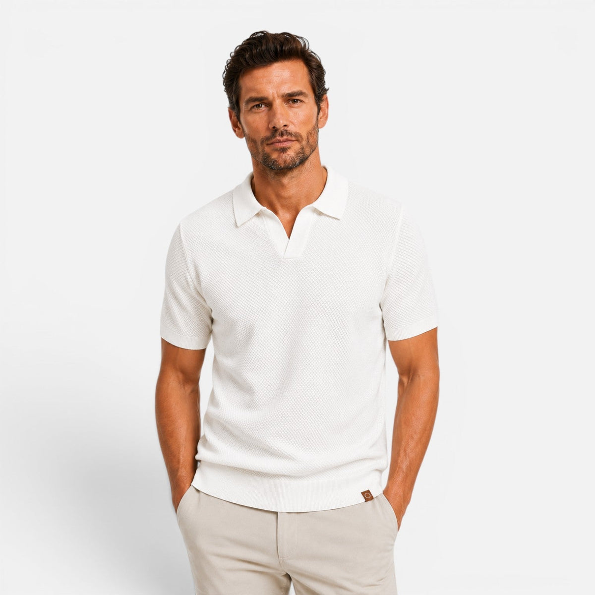 Polo Uomo Slim Fit in Maglia Traspirante Leggera Manica Corta