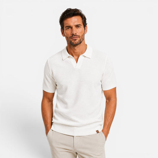Polo Uomo Slim Fit in Maglia Traspirante Leggera Manica Corta