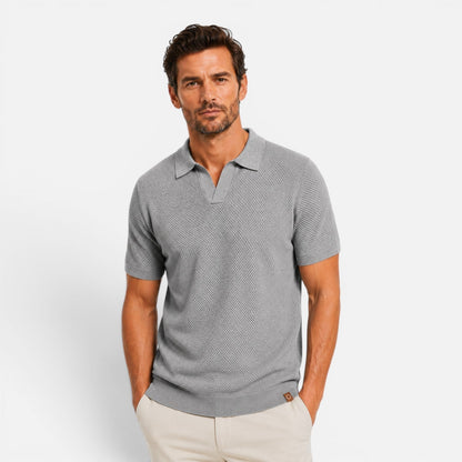 Polo Uomo Slim Fit in Maglia Traspirante Leggera Manica Corta