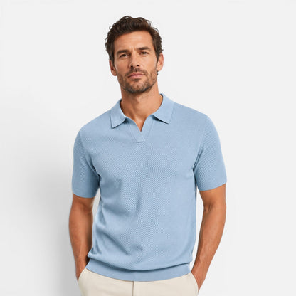 Polo Uomo Slim Fit in Maglia Traspirante Leggera Manica Corta