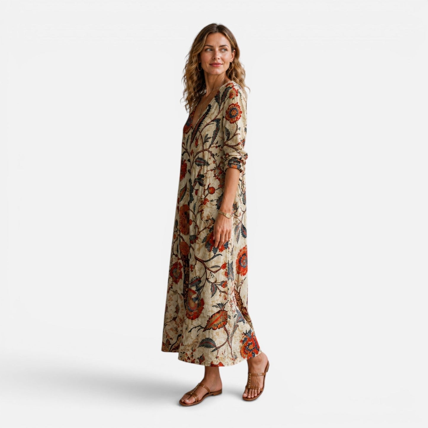 Abito Lungo Donna Floreale Boho