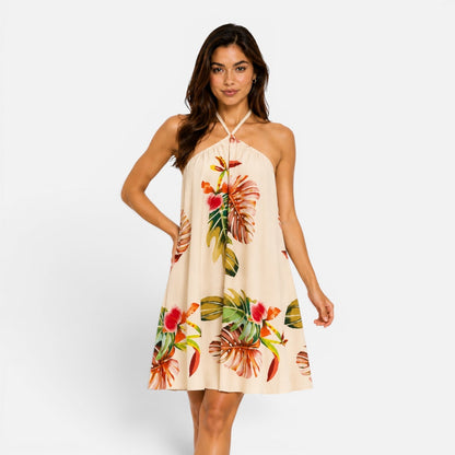 Abito Mini Donna Stampa Tropicale