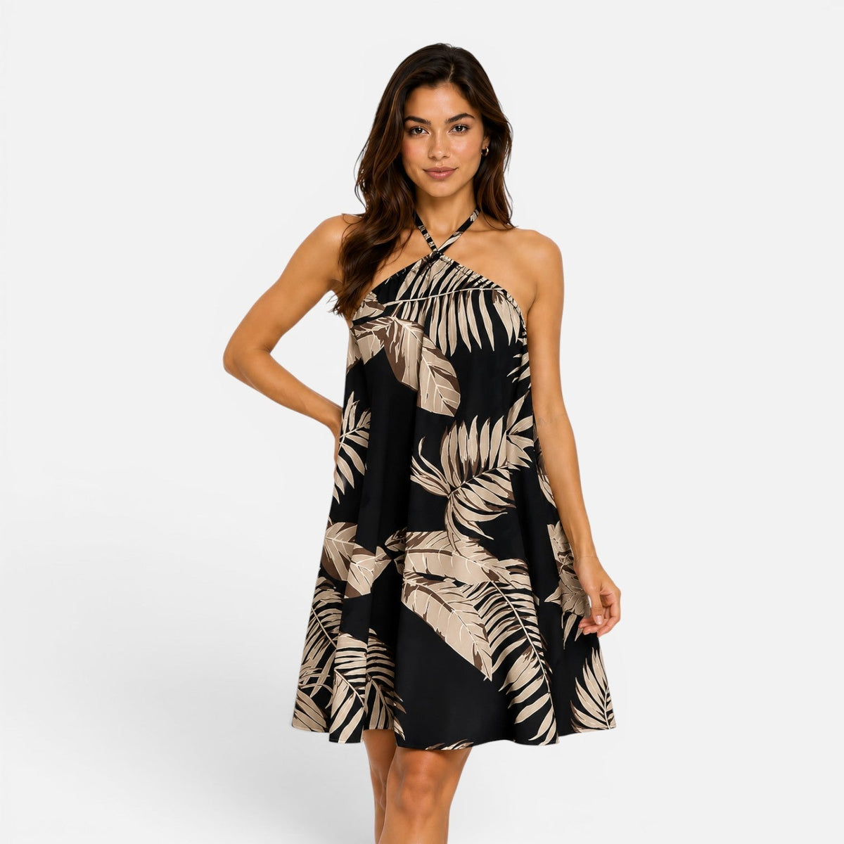 Abito Mini Donna Stampa Tropicale
